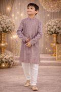 Traditional Wear Multi Color Sequins Work Mono Polyester Kids Kurta Pajama | UV Royal Silks