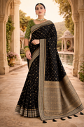 UV Royal Silks Jacquard Woven Saree with Embroidery Lace Border & Designer