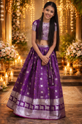 Purple Soft Silk Printed Work Festival Wear Readymade Lehenga Choli | UV Royal Silks