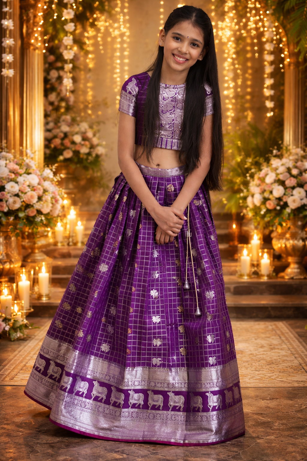 Purple Soft Silk Printed Work Festival Wear Readymade Lehenga Choli | UV Royal Silks