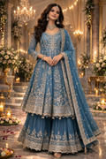UV Royal Silks  Georgette Embroidery Work Wedding Wear Readymade Palazzo Suit