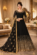 Black Georgette Embroiderd Salwar Kameez